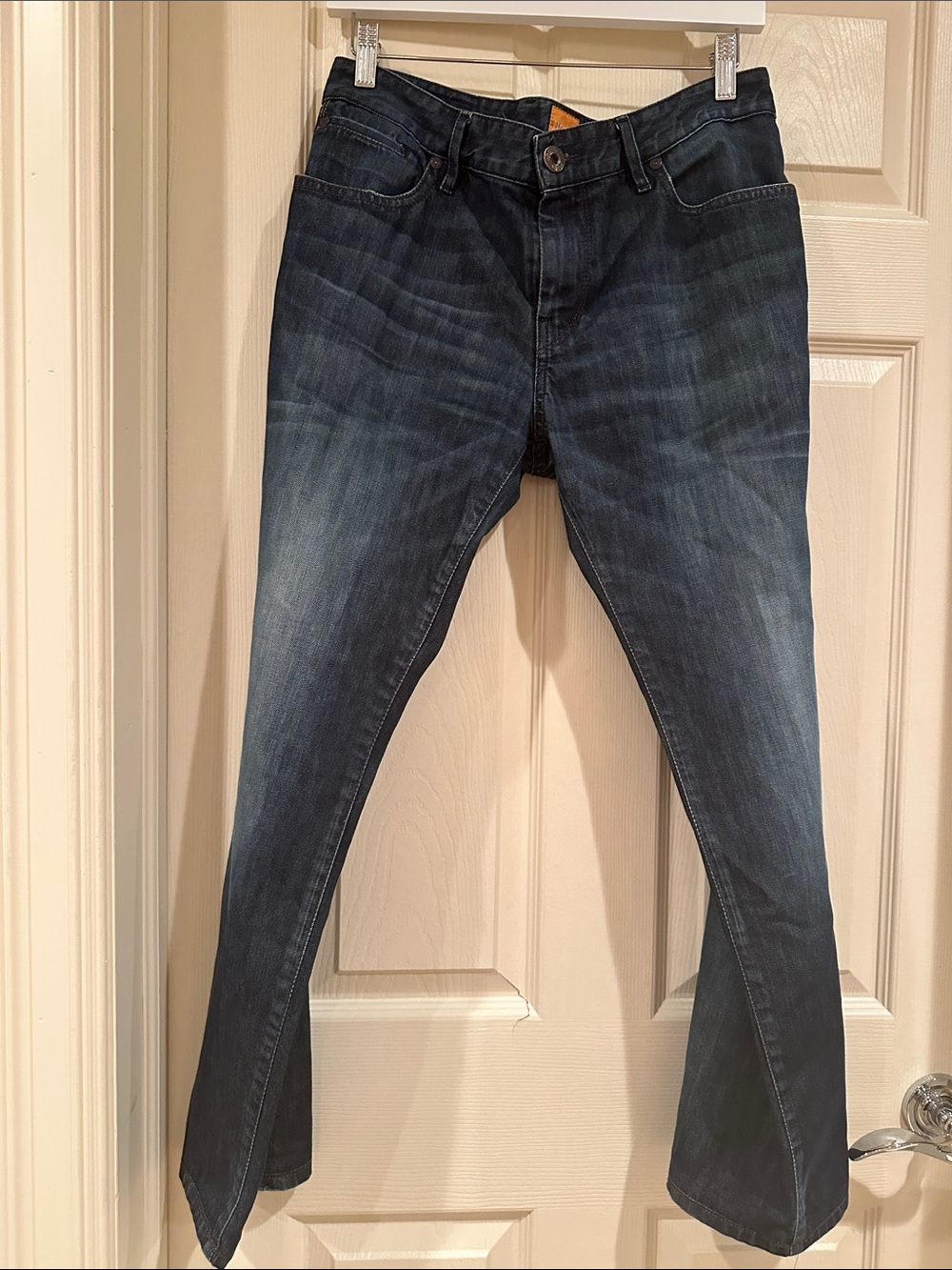 BOSS ORANGE Men's Slim Straight Jeans in Dark Blue Wash